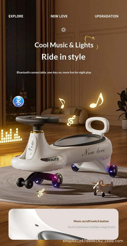 Children's Twisting Car Anti-Tip Swinging Silent Sliding Board Suitable For Boys And Girls Aged 1-8 Adults Can Sit On It