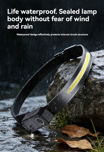 Rechargeable COB LED USB Headlamp Strong Magnetic Powerful Headlight Super Bright Waterproof Head Torch For Outdoor Fishing