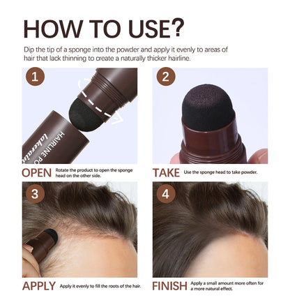 Waterproof Hairline & Root Concealer Pen – Instant Grey Coverage with Easy Blend Powder Stick for Normal Hair