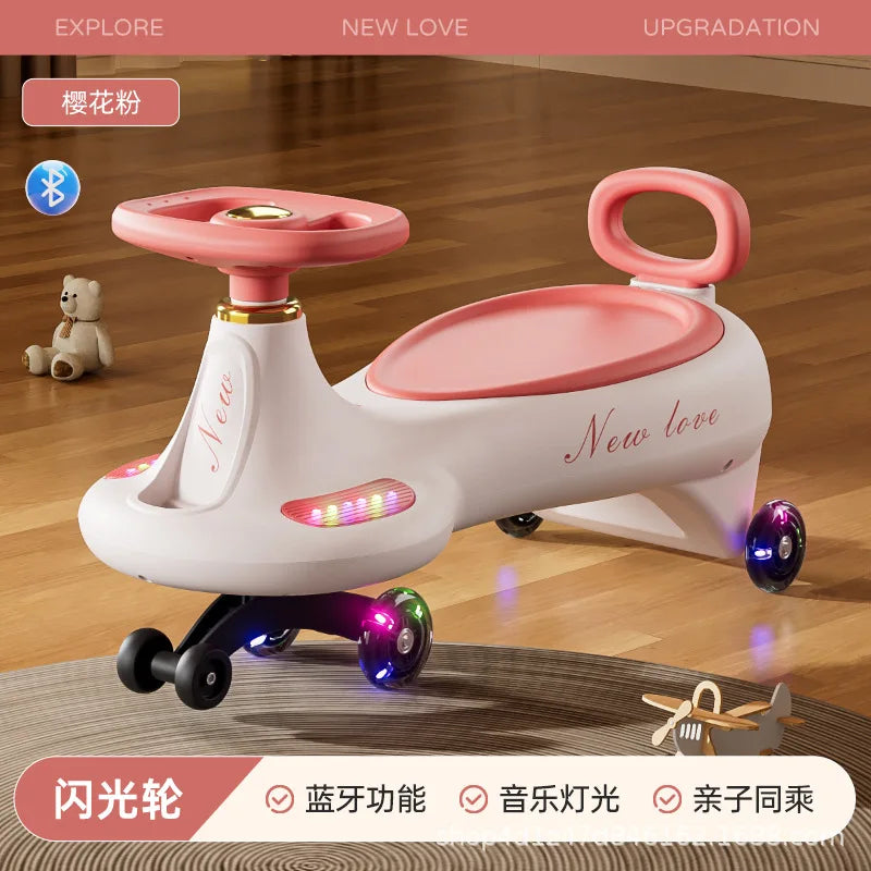 Children's Twisting Car Anti-Tip Swinging Silent Sliding Board Suitable For Boys And Girls Aged 1-8 Adults Can Sit On It