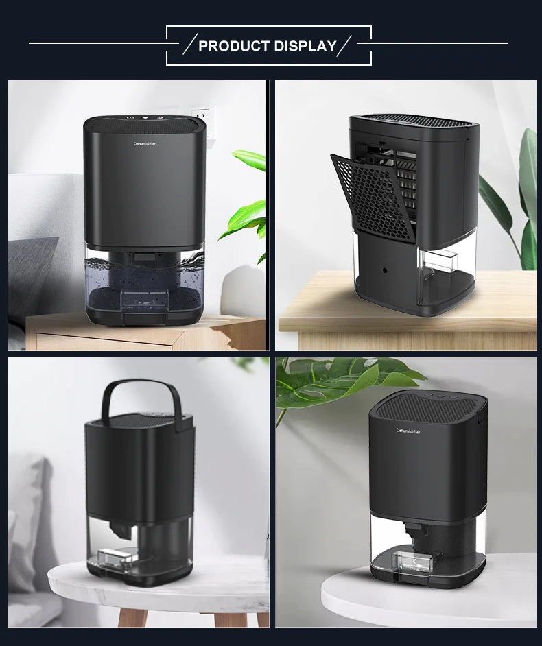 Portable Quiet Air Dehumidifier Moisture Absorber For Bedroom Kitchen Office