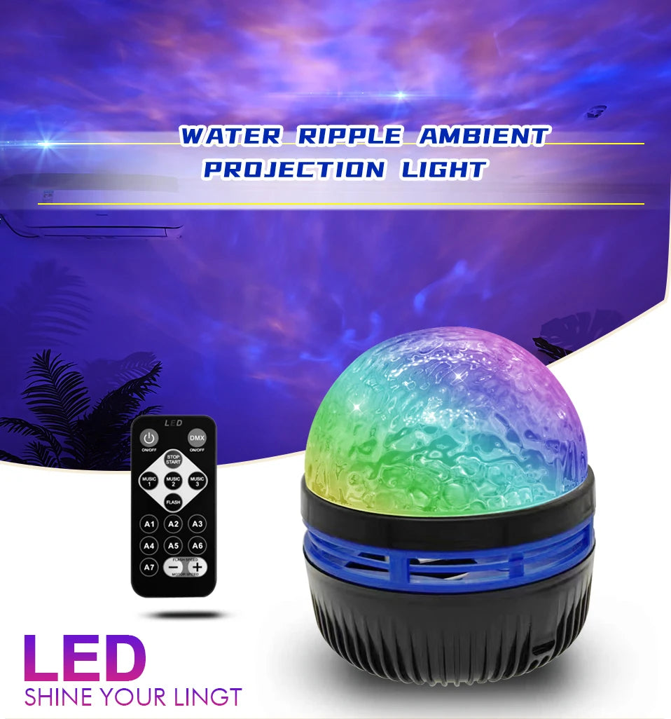Aurora Crystal Projector Night Light with Remote Control | অরোরা ক্রিস্টাল প্রজেক্টর নাইট লাইট