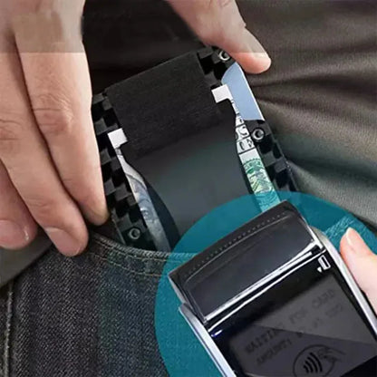 Men's Minimalist Ultra-Thin Carbon Fiber Metal Card Holder Multilingual versionRFIDAnti-theft Credit Card Holder