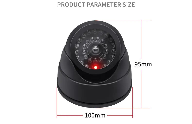 Creative Black Plastic Dome CCTV Dummy Camera Flashing Led Fake Camera Power Via AA Battery Surveillance Security System