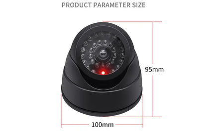 Creative Black Plastic Dome CCTV Dummy Camera Flashing Led Fake Camera Power Via AA Battery Surveillance Security System