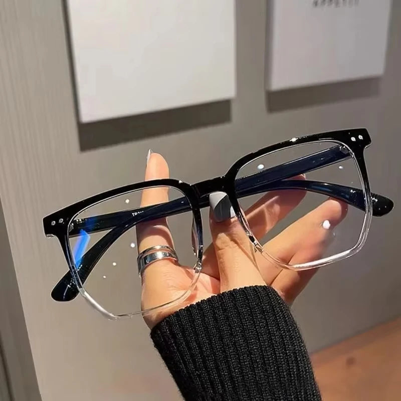 1/2/3 Pairs of Universal Fashion Glasses, Square-Framed Glasses, Fashionable Campus Style, Clear Black Frame, Back to School