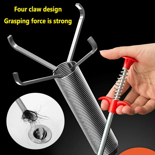 60cm Drain Snake Pipe Dredger Sink Clog Remover For Kitchen Household Use