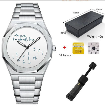 Fashion Luxurious Exquisite Elegant Men's Watch Classic Business Casual Arabic Digital Steel Strip Waterproof Noctilucent Watch