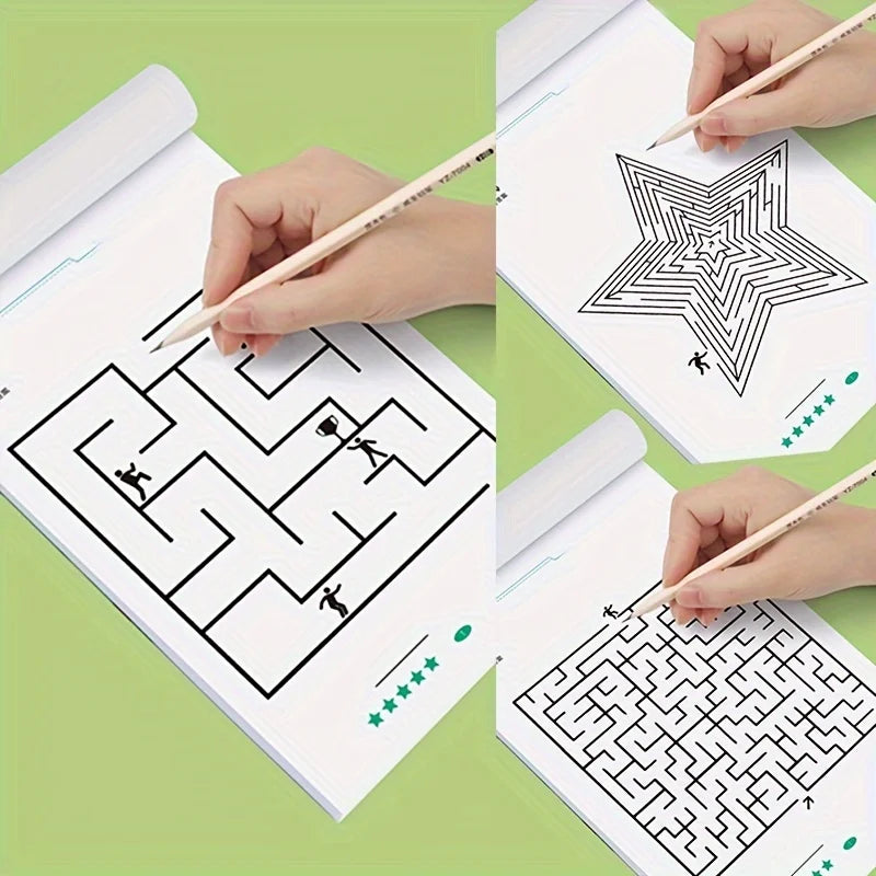 32-Page Children's Maze Game Book for Student Concentration Training, Intelligence Development, Early Education Toys, and Children