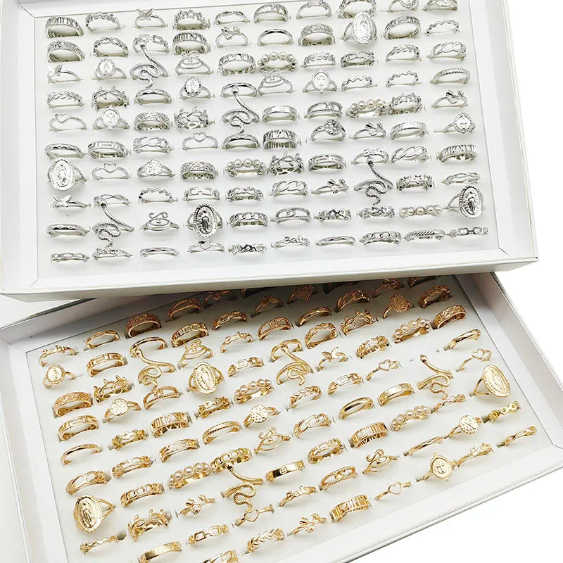 Silver Plated Zinc Alloy Women Rings With Flower Spider Snake Design
