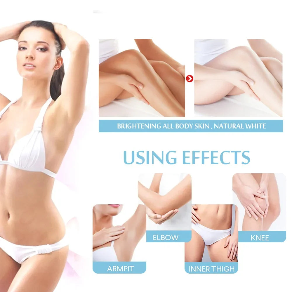 Body Whitening Cream Private Parts Underarm Bleaching Serum Whiten Butt Knee Brighten Inner Thigh Intimate Dark Remove Melanin