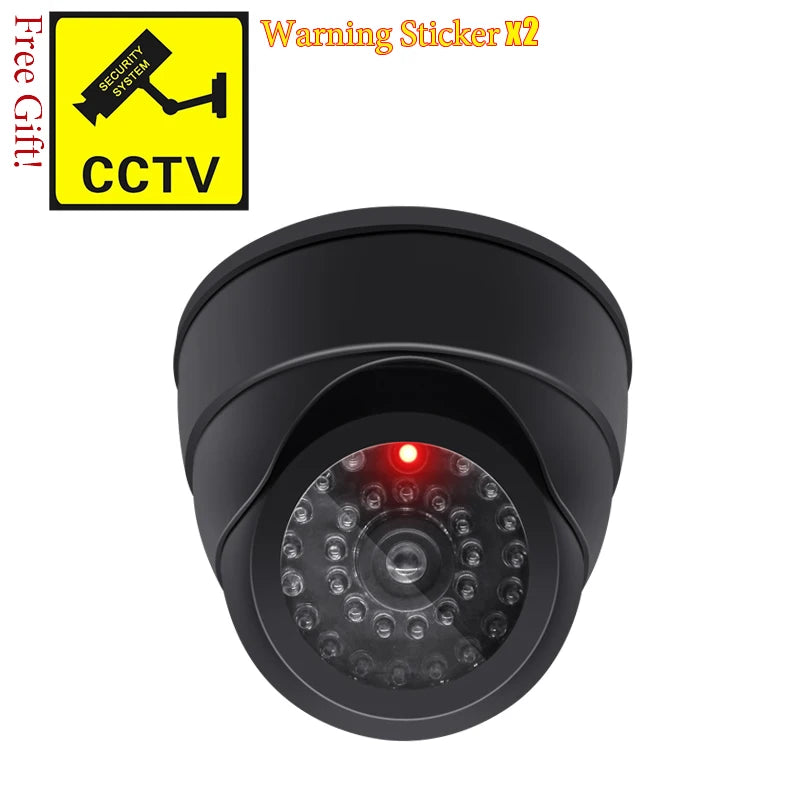 New Red Flashing LED Light Black/White Dummy Conch Camera Home Office Surveillance Security System Fake CCTV Security Camera