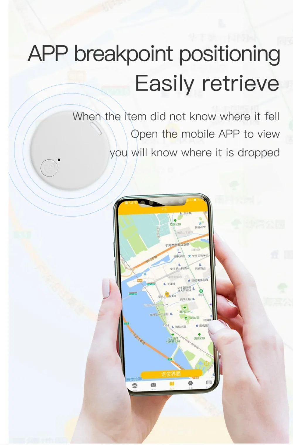 Mini Bluetooth GPS Tracker Anti Lost Smart Finder For Pet Kids Wallet Keys