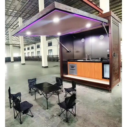 Customized Easy Install Electric Outdoor Kitchen Station Built In Sink Fridge Ideal For Home Backyard Barbecue Parties