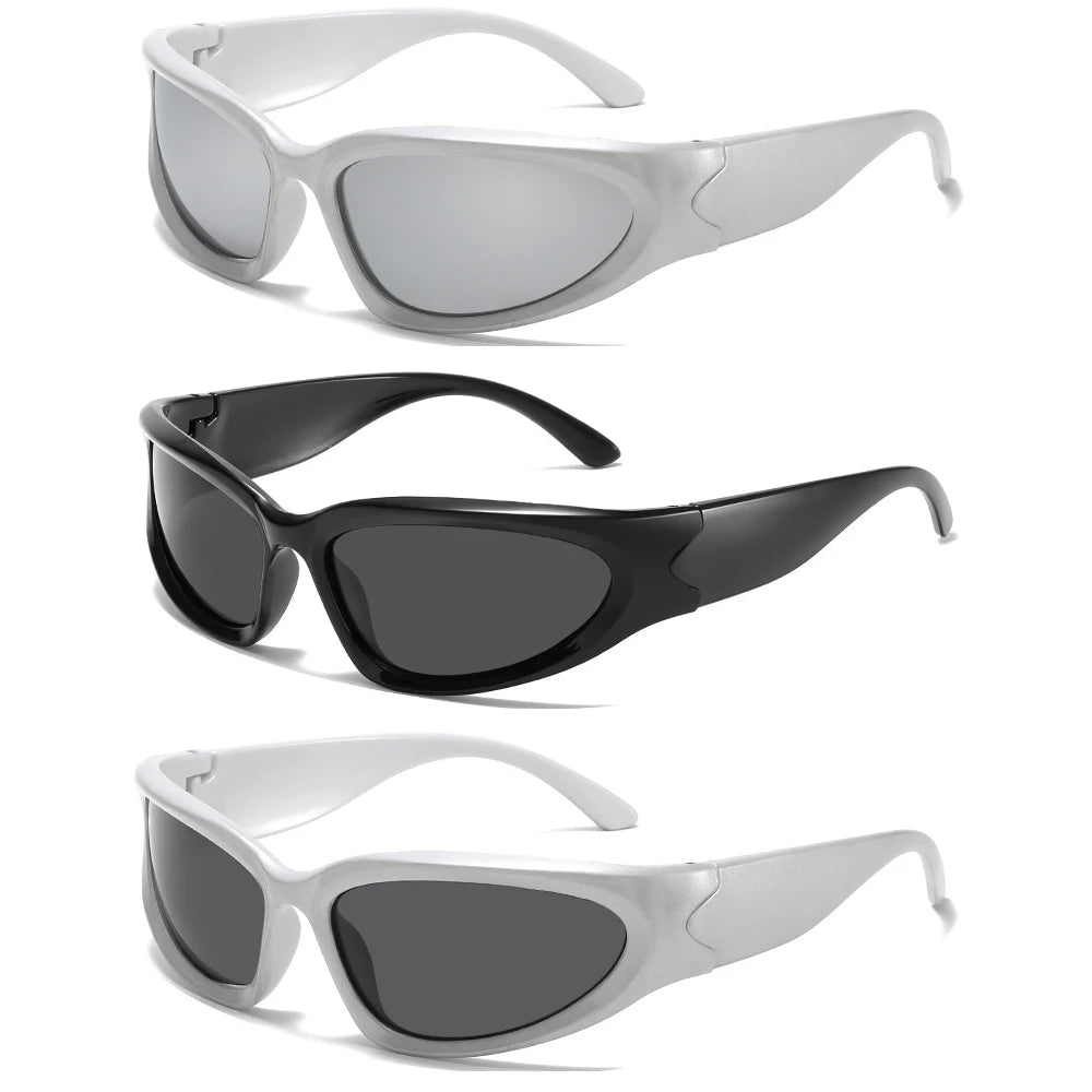 New arrival Popular Women's Sunglasses Punk Sunglasses Unique Oval Sun Glasses Men Goggle Shades Mirror Colorful Y2K Eyewear