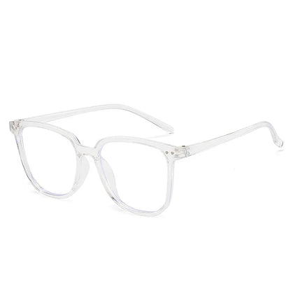 Minimalist Square Blue Light Blocking Glasses Personality Rivets Plain Face Slimming Unisex Clear Glasses 1962