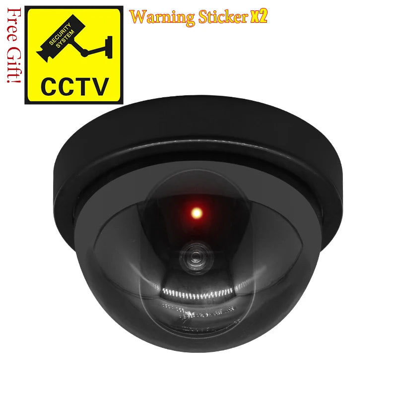 New Red Flashing LED Light Black/White Dummy Conch Camera Home Office Surveillance Security System Fake CCTV Security Camera