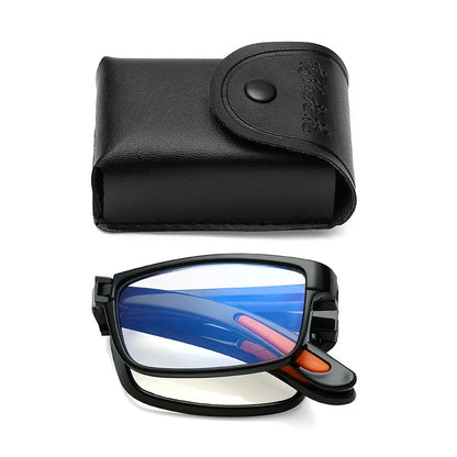 Anti-blue light reading glasses, retro unisex portable pocket glasses for men and women