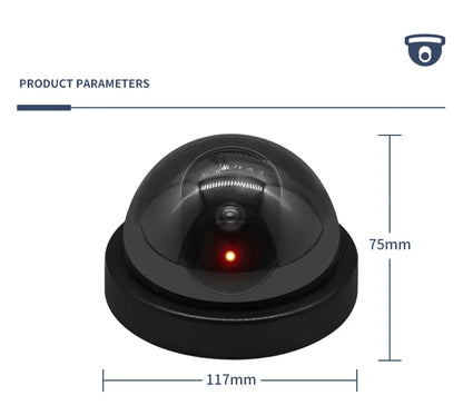 Creative Black Plastic Dome CCTV Dummy Camera Flashing Led Fake Camera Power Via AA Battery Surveillance Security System