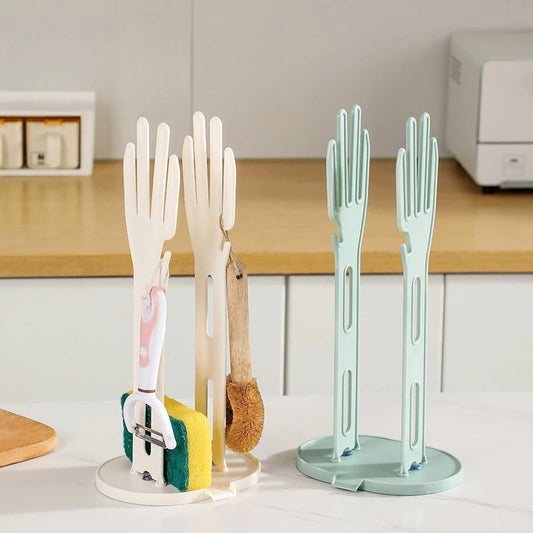 Kitchen Glove Stand Holder Drying Draining Organizer For Rubber Towels And Cleaning Cloths Home Kitchen Bathroom Storage Rack