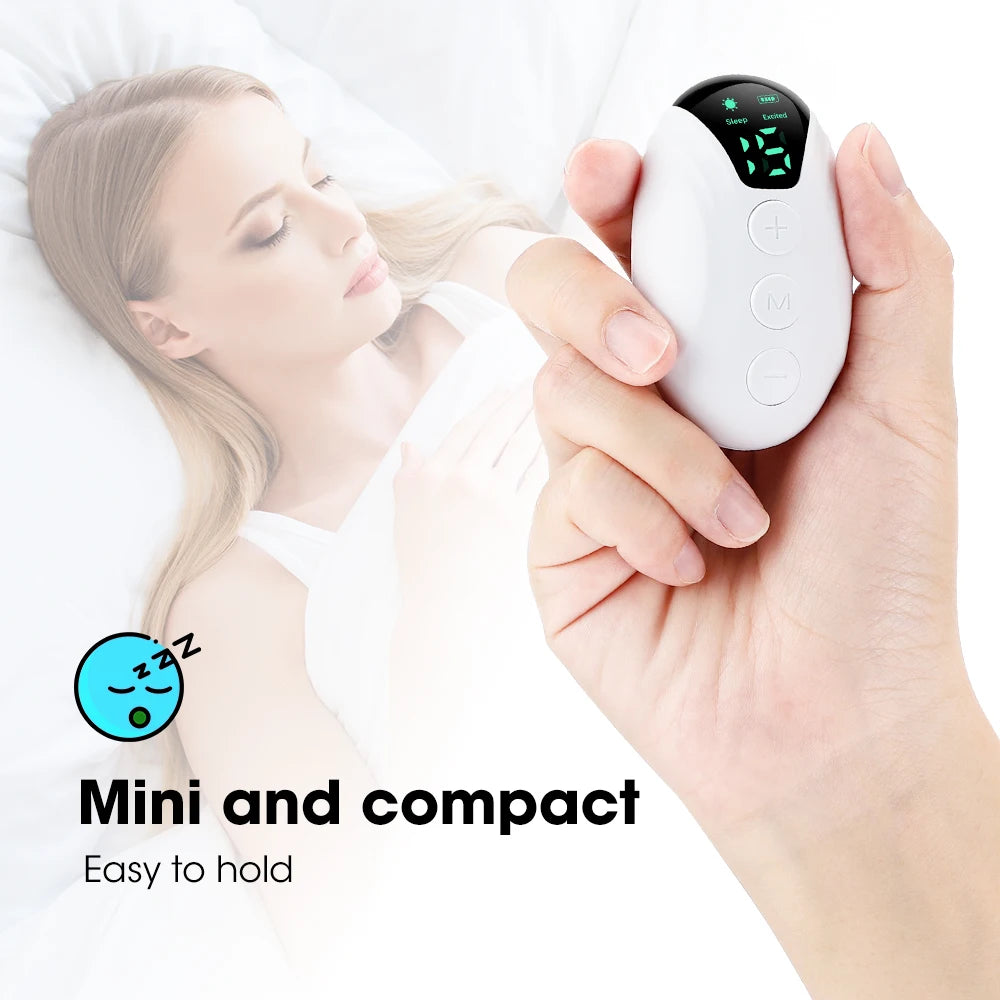 New Microcurrent Sleep Aid Device EMS Sleep Aid Machine Sleep Instrument for Insomnia Stress Anxiety Relief Palm Pulse Massager