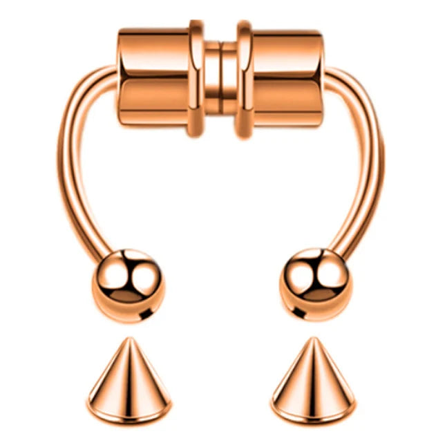 Magnetic Non Pierced Nose Ring Stainless Steel Horseshoe Hoop 2 Or 5 Pcs
