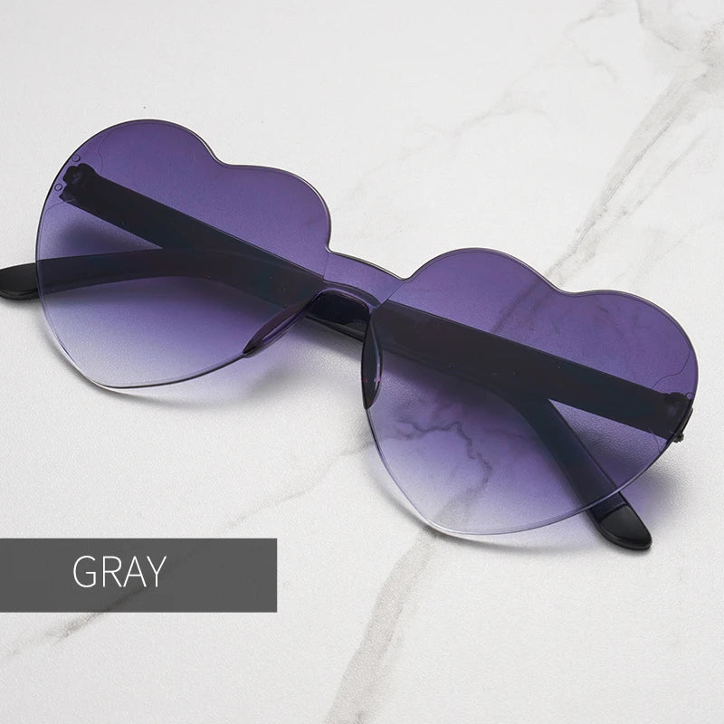 Clearance_Free shipping 2023 Candy color heart shape ocean personality Frameless Children's Sunglasses Fashion Candy Love Sungla