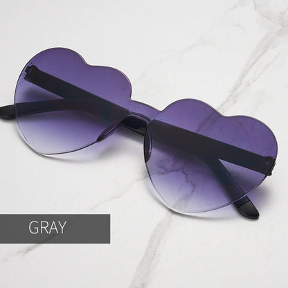 Clearance_Free shipping 2023 Candy color heart shape ocean personality Frameless Children's Sunglasses Fashion Candy Love Sungla
