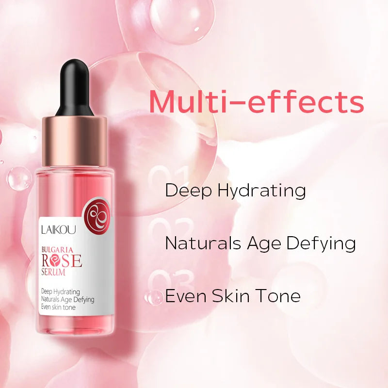LAIKOU Bulgaria Rose Face Serum Facial Original Nourish Essense Brightening Rejuvenation Deep Moisturizing Serum Skin Care 30ml
