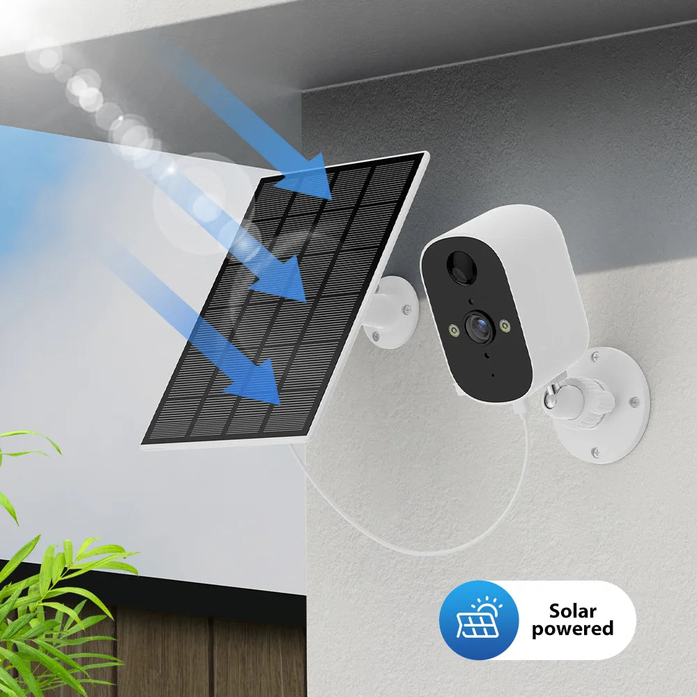 1080P WiFi Camera Solar Battery Outdoor Wireless Solar Powered Security Camera AI Motion Detection Two Way Audio Night Vision