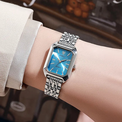 2026 Hot Brand Stainless Steel Strap Watch Women Luxury Gift Quartz Wristwatch Student Fashion Simple Square Quartz Watches