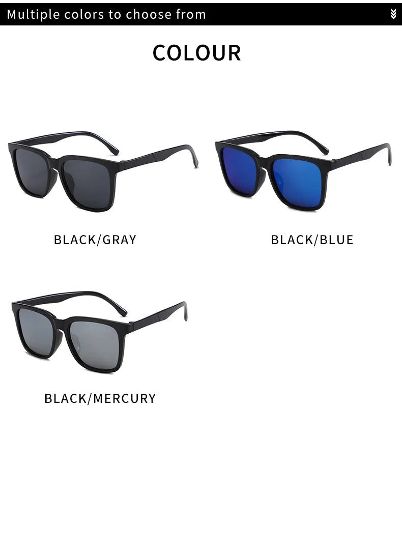 Retro Sunglasses For Men Korean Style Outdoor Square Sunglasses Driving Mercury Women Sunscreen Glasses Lens UV400