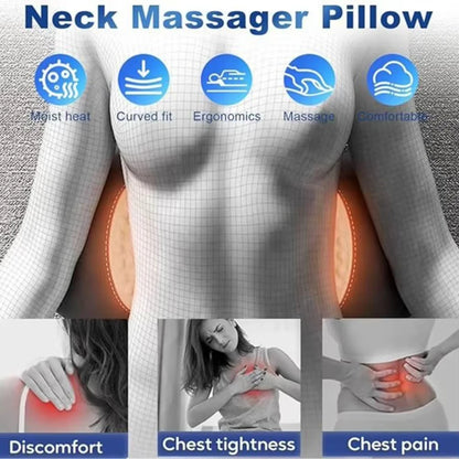 Heating Vibration Massage Pillow Electric Lumbar Support Pad Bed Sleeping Waist Protection Cushion Lying Flat Waist Pain Relief