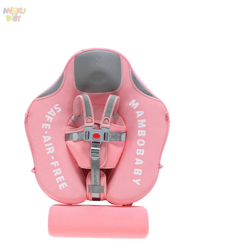Non-inflatable Baby Floats with Tailboard for 3-24 Months Adjustable Pool Floats for Children Soft Infant Float Pool with Canopy