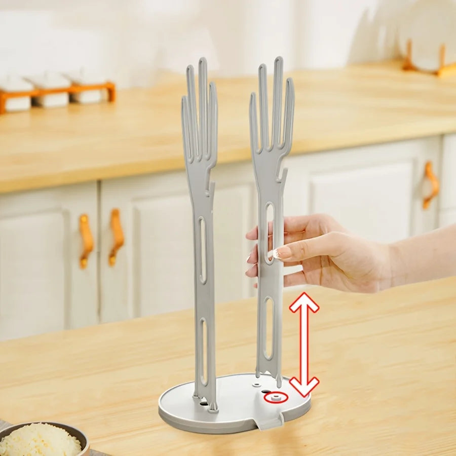 Kitchen Glove Stand Holder Drying Draining Organizer For Rubber Towels And Cleaning Cloths Home Kitchen Bathroom Storage Rack