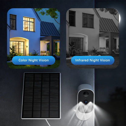 1080P WiFi Camera Solar Battery Outdoor Wireless Solar Powered Security Camera AI Motion Detection Two Way Audio Night Vision