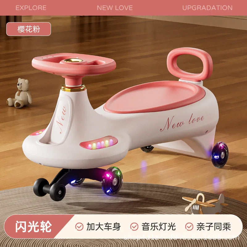 Children's Twisting Car Anti-Tip Swinging Silent Sliding Board Suitable For Boys And Girls Aged 1-8 Adults Can Sit On It