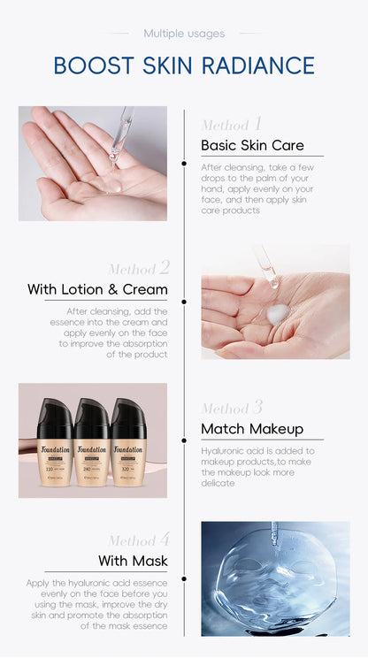 LAIKOU Hyaluronic Acid Serum Moisturizing Smoothing Face Essence Skin Care Shrink Pore Cream For Dry Facial Skin