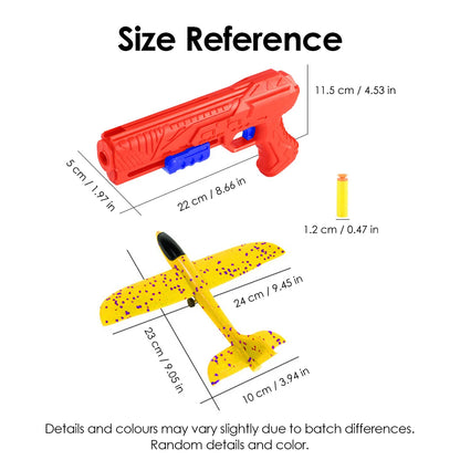 Kids Foam Aircraft 10M Launcher Catapult Glider Aircraft Gun Toy Children's Outdoor Game Soft Bullet Gun