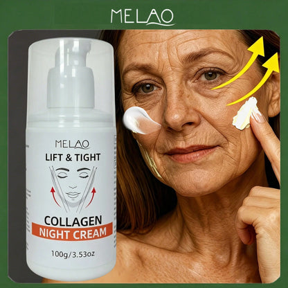 MELAO Lift & Tight Collagen Night Cream, Facial Moisturizer, Lifting Tightening Face Cream to Reduce Sagging & Smooth Wrinkles