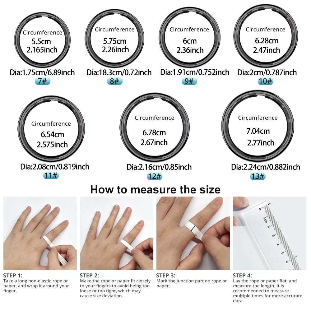 R09 Smart Ring Men Women with Charging Case,Heart Rate Blood Oxygen,Skin Temperature Monitor,5ATM Waterproof For Android iOS