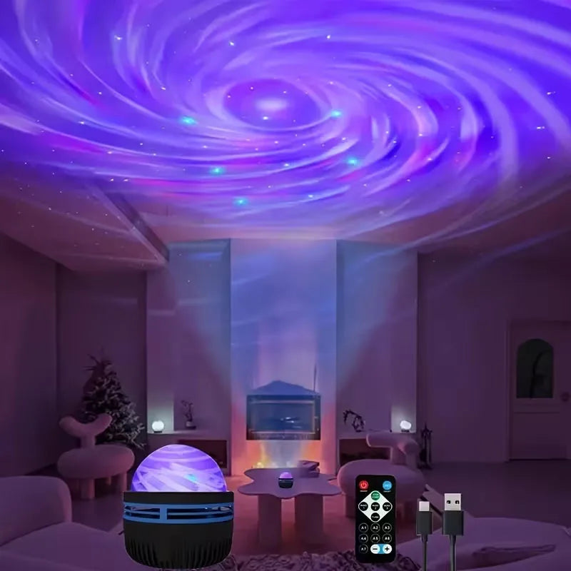 Aurora Crystal Projector Night Light with Remote Control | অরোরা ক্রিস্টাল প্রজেক্টর নাইট লাইট