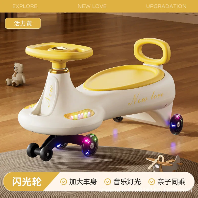 Children's Twisting Car Anti-Tip Swinging Silent Sliding Board Suitable For Boys And Girls Aged 1-8 Adults Can Sit On It