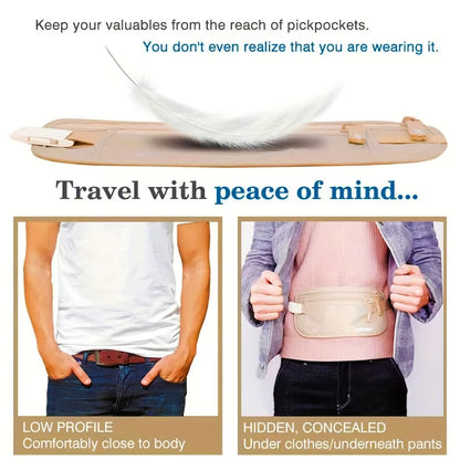Anti Theft Invisible Travel Waist Bag, Men Women Passport Money Bag Belt Invisible Security Wallet, Gift Travel Bag, Chest Bag