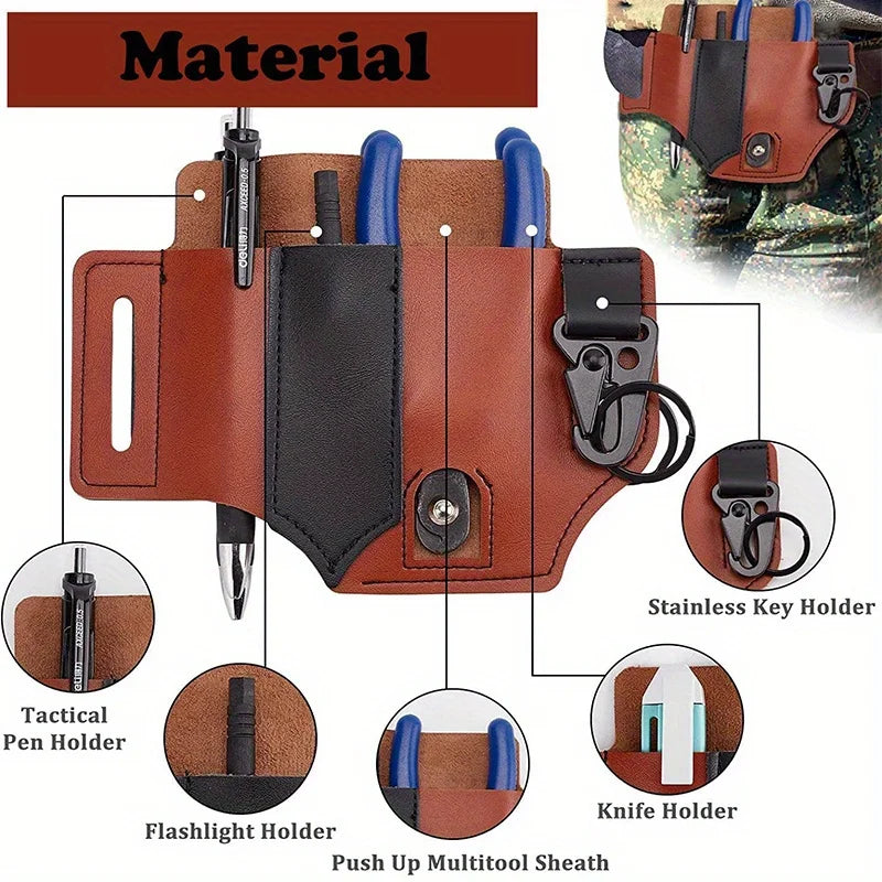 Multi-Tool Leather Waist Bag