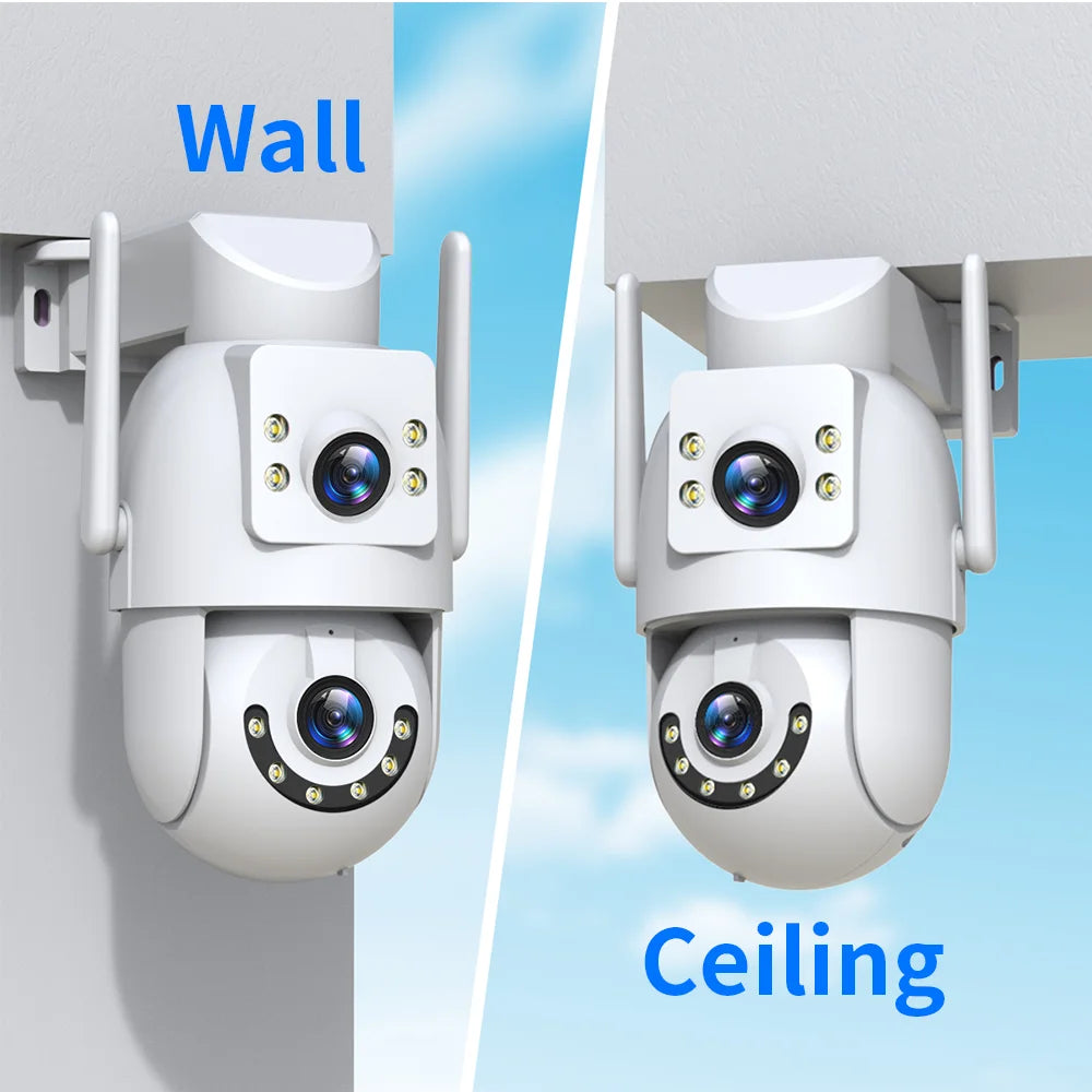 Jooan 4K 8MP HD Wifi PTZ Camera Outdoor 5G Wifi Dual Lens Security IP Cameras 5X Zoom AI Tracking ONVIF CCTV Surveillance Camera