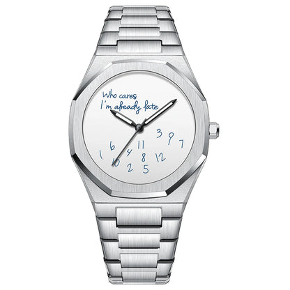 Fashion Luxurious Exquisite Elegant Men's Watch Classic Business Casual Arabic Digital Steel Strip Waterproof Noctilucent Watch