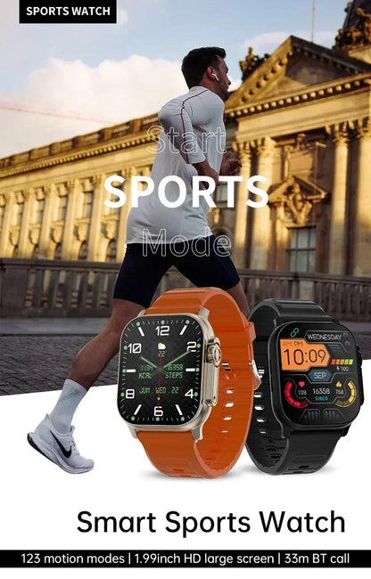 New Watch T10 Ultr Smart Watch Men 49mm 2.09 Inch NFC Women GPS Track Bluetooth Call BT Music Games Wireless Charging Smartwatch