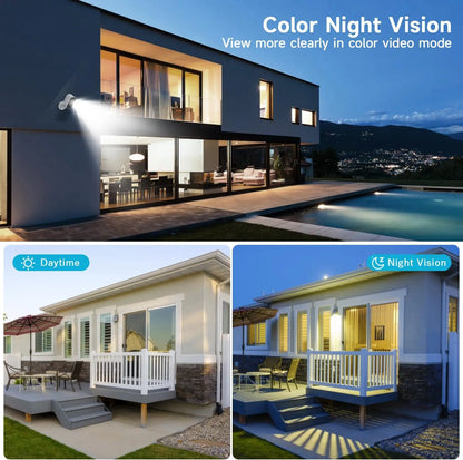 1080P WiFi Camera Solar Battery Outdoor Wireless Solar Powered Security Camera AI Motion Detection Two Way Audio Night Vision
