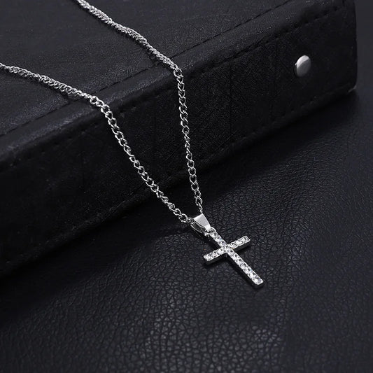 Hot Selling Jewelry Cross Pendant Necklace With Zircon Fashionable And Personalized Design Popular Hip Hop Neck Chain